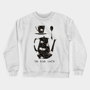 Coffee Pot, Cup and Spoon - Caffeine addict Crewneck Sweatshirt